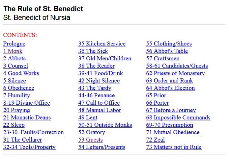 Rules St Benedict
